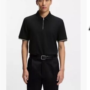 Boss Black Polo Shirt with White Trim